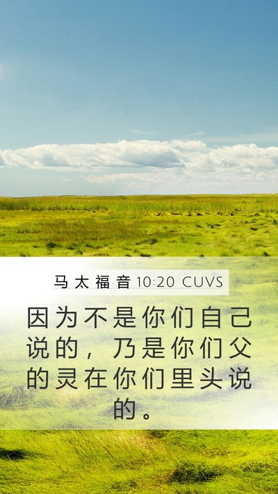 马 太 福 音 10:20 CUVS Bible Verse Image