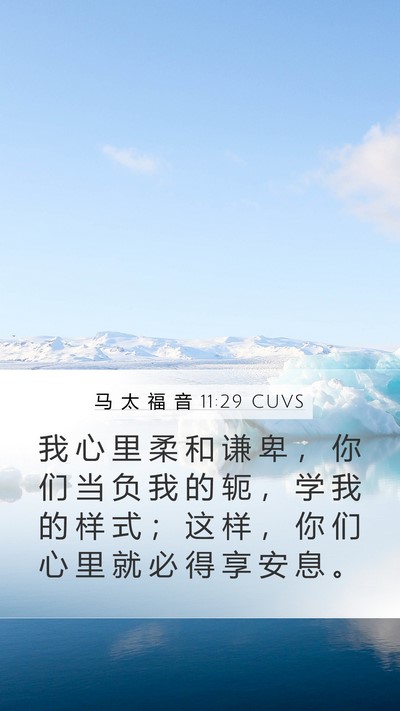 马 太 福 音 11:29 CUVS Bible Verse Image