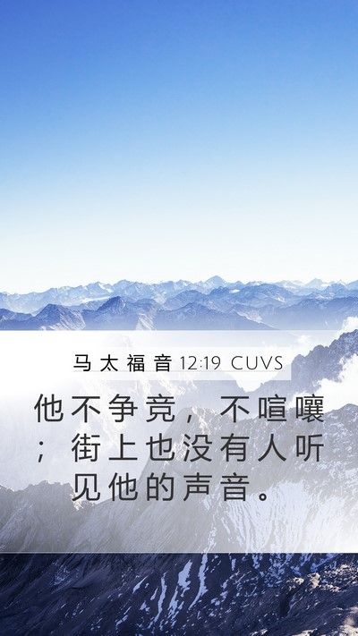 马 太 福 音 12:19 CUVS Bible Verse Image