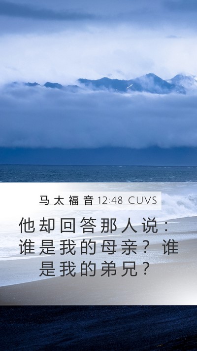马 太 福 音 12:48 CUVS Bible Verse Image