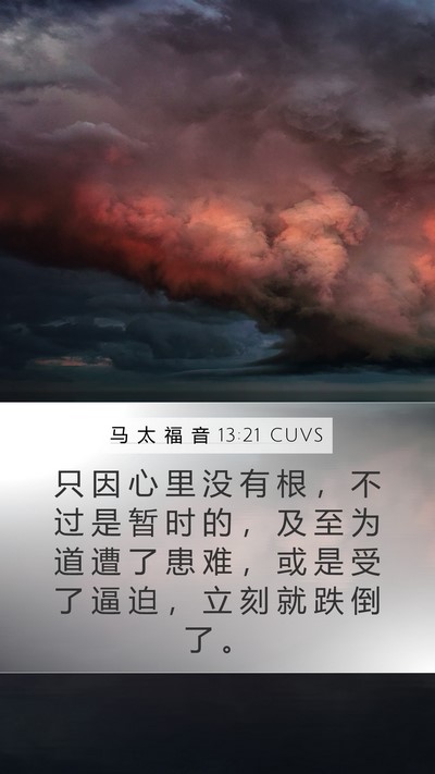 马 太 福 音 13:21 CUVS Bible Verse Image