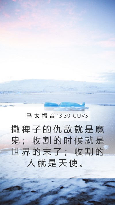马 太 福 音 13:39 CUVS Bible Verse Image