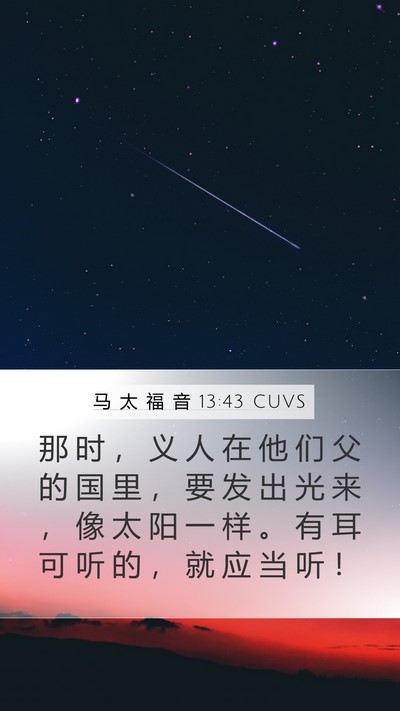 马 太 福 音 13:43 CUVS Bible Verse Image