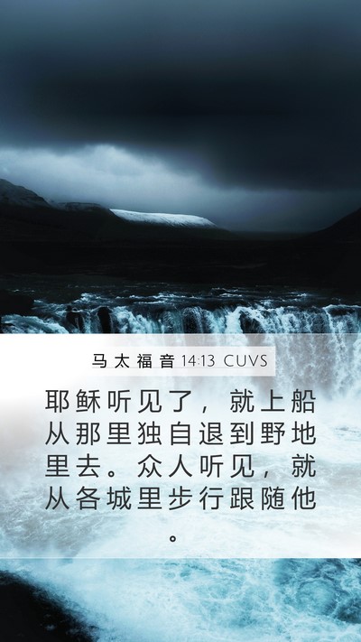 马 太 福 音 14:13 CUVS Bible Verse Image