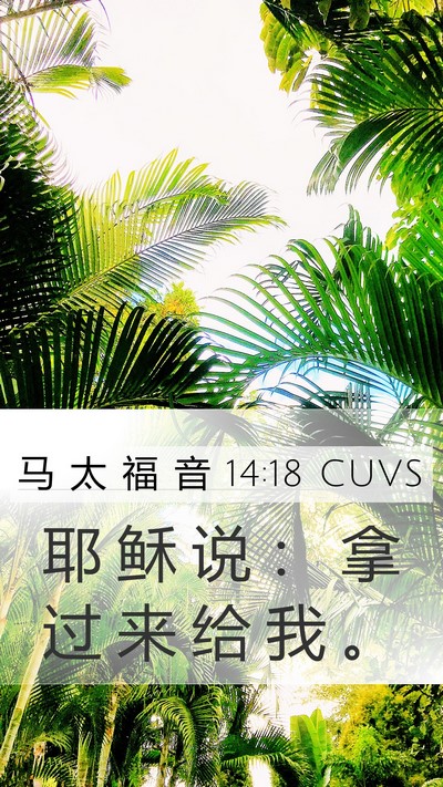 马 太 福 音 14:18 CUVS Bible Verse Image