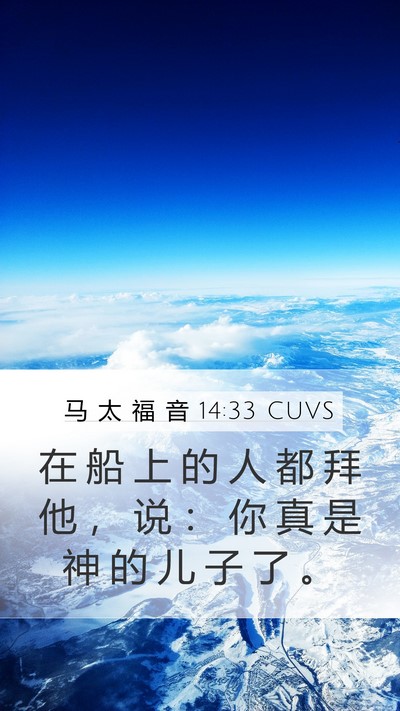 马 太 福 音 14:33 CUVS Bible Verse Image