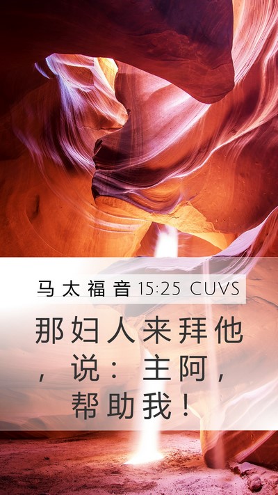 马 太 福 音 15:25 CUVS Bible Verse Image