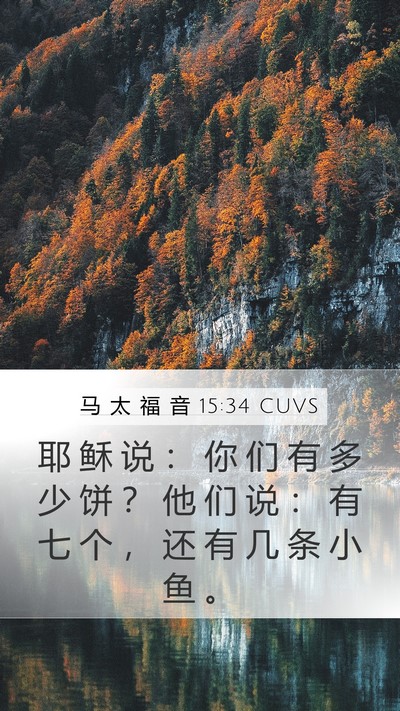 马 太 福 音 15:34 CUVS Bible Verse Image