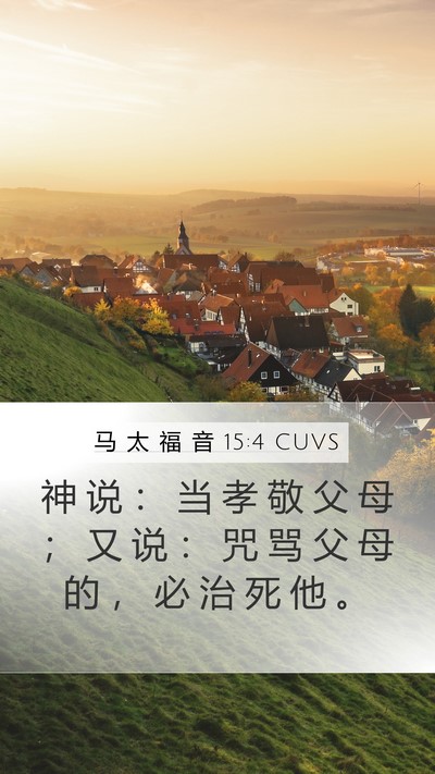 马 太 福 音 15:4 CUVS Bible Verse Image