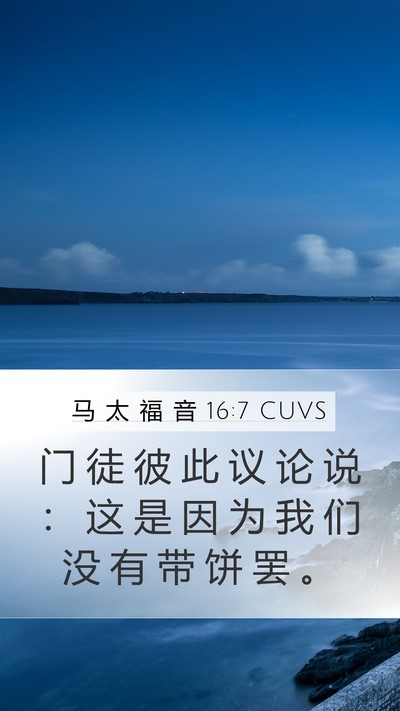 马 太 福 音 16:7 CUVS Mobile Phone Wallpaper - 门 徒 彼 此 议 论 说 ： 这 是 因 为 - Mobile Bible Verse Wallpaper