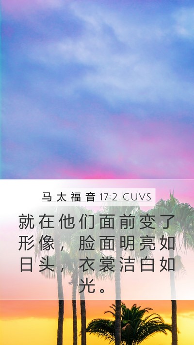 马 太 福 音 17:2 CUVS Bible Verse Image