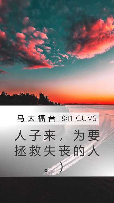 马 太 福 音 18:11 CUVS Mobile Phone Wallpaper - 人 子 来 ， 为 要 拯 救 失 丧 的 人 - Mobile Bible Verse Wallpaper