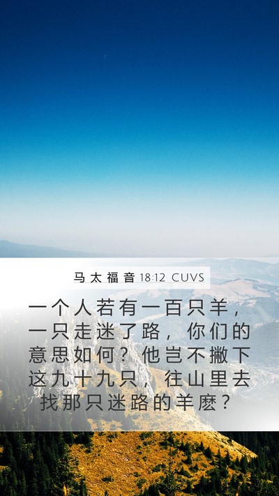 马 太 福 音 18:12 CUVS Bible Verse Image