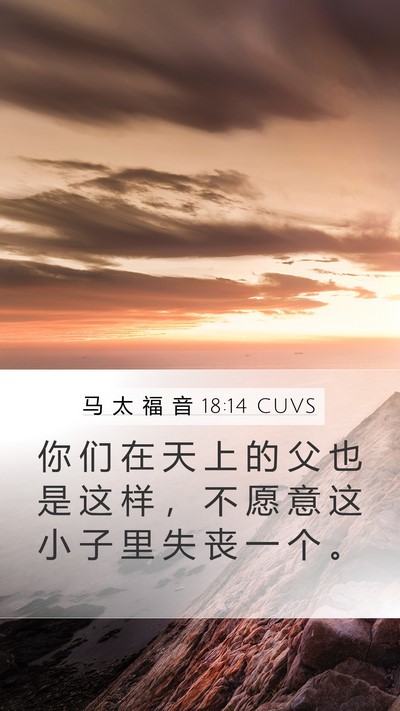 马 太 福 音 18:14 CUVS Bible Verse Image