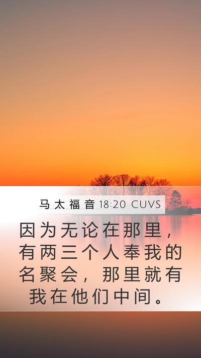 马 太 福 音 18:20 CUVS Bible Verse Image