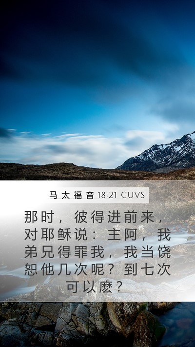 马 太 福 音 18:21 CUVS Bible Verse Image