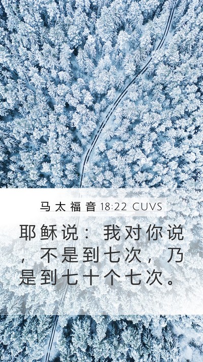 马 太 福 音 18:22 CUVS Mobile Phone Wallpaper - 耶 稣 说 ： 我 对 你 说 ， 不 是 到 - Mobile Bible Verse Wallpaper