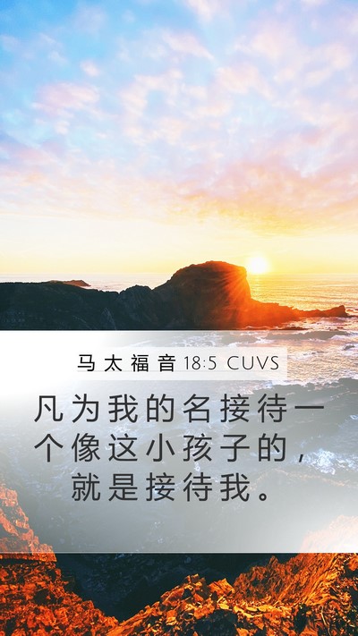 马 太 福 音 18:5 CUVS Bible Verse Image
