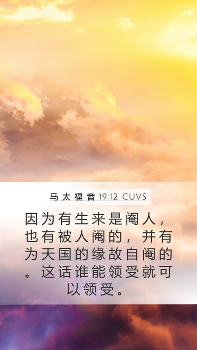 马 太 福 音 19:12 CUVS Bible Verse Image