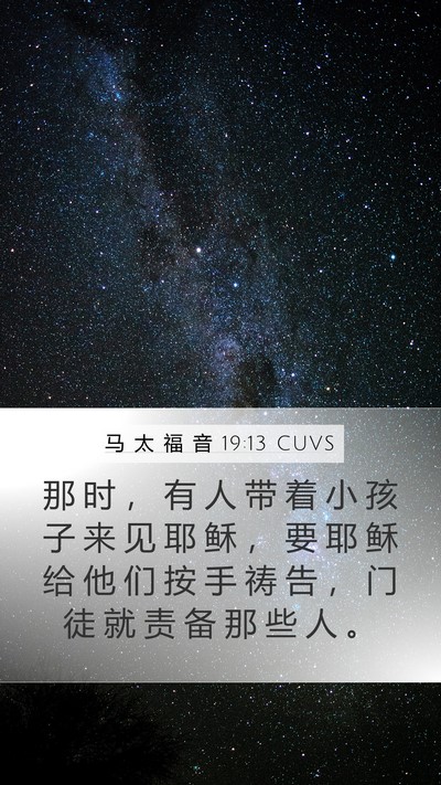 马 太 福 音 19:13 CUVS Bible Verse Image