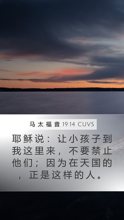 马 太 福 音 19:14 CUVS Bible Verse Image
