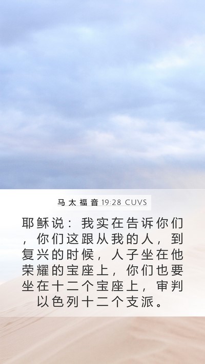 马 太 福 音 19:28 CUVS Bible Verse Image