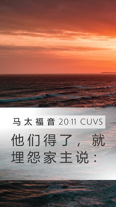 马 太 福 音 20:11 CUVS Bible Verse Image