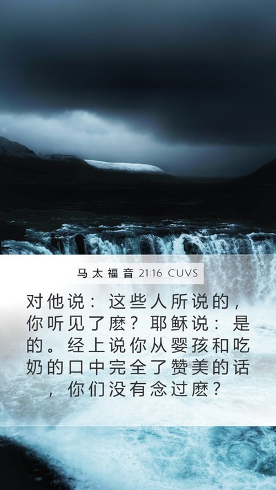 马 太 福 音 21:16 CUVS Bible Verse Image