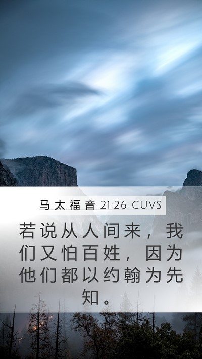 马 太 福 音 21:26 CUVS Bible Verse Image