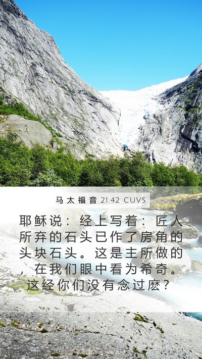 马 太 福 音 21:42 CUVS Bible Verse Image