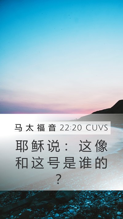 马 太 福 音 22:20 CUVS Mobile Phone Wallpaper - 耶 稣 说 ： 这 像 和 这 号 是 谁 的 - Mobile Bible Verse Wallpaper