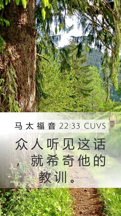 马 太 福 音 22:33 CUVS Bible Verse Image