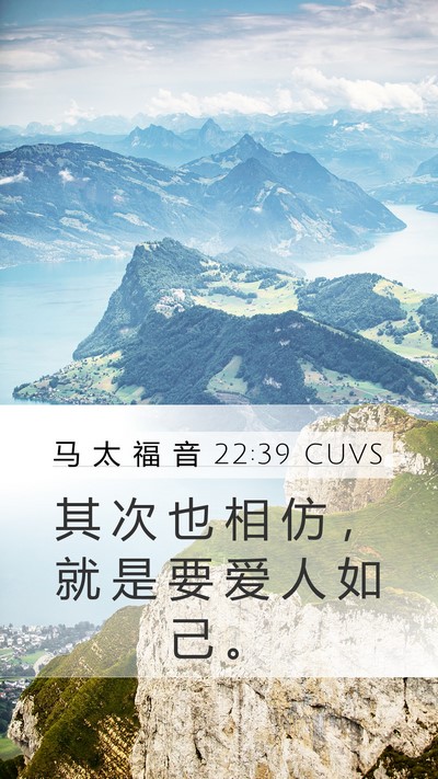 马 太 福 音 22:39 CUVS Bible Verse Image