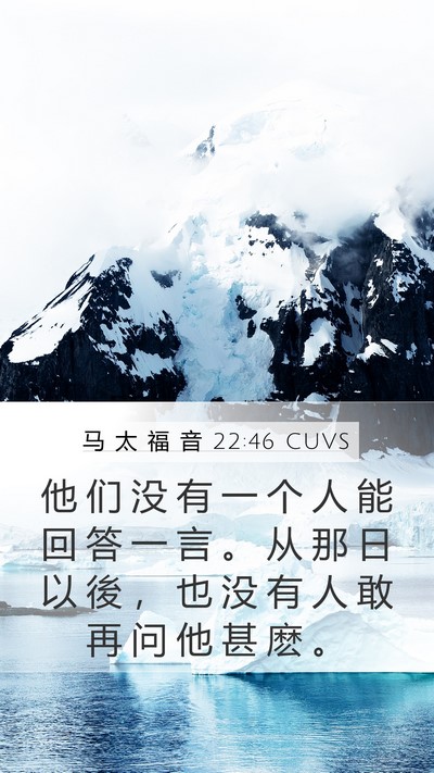 马 太 福 音 22:46 CUVS Bible Verse Image