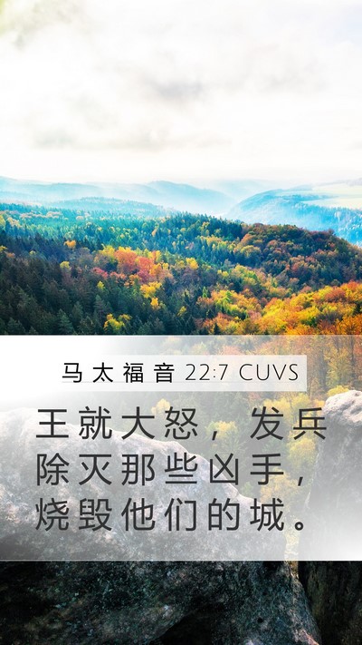 马 太 福 音 22:7 CUVS Bible Verse Image