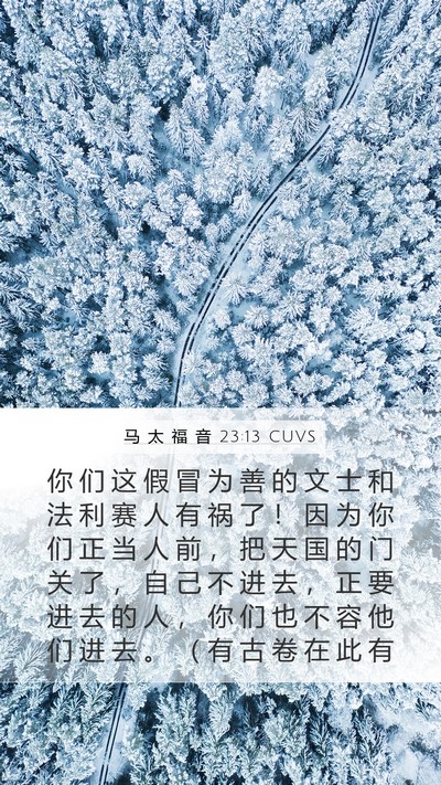 马 太 福 音 23:13 CUVS Bible Verse Image