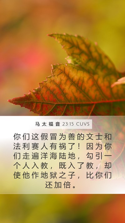马 太 福 音 23:15 CUVS Bible Verse Image