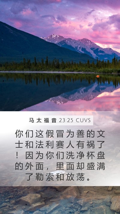 马 太 福 音 23:25 CUVS Bible Verse Image