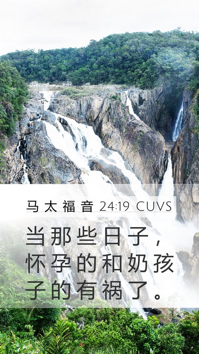 马 太 福 音 24:19 CUVS Mobile Phone Wallpaper - 当 那 些 日 子 ， 怀 孕 的 和 奶 孩 - Mobile Bible Verse Wallpaper
