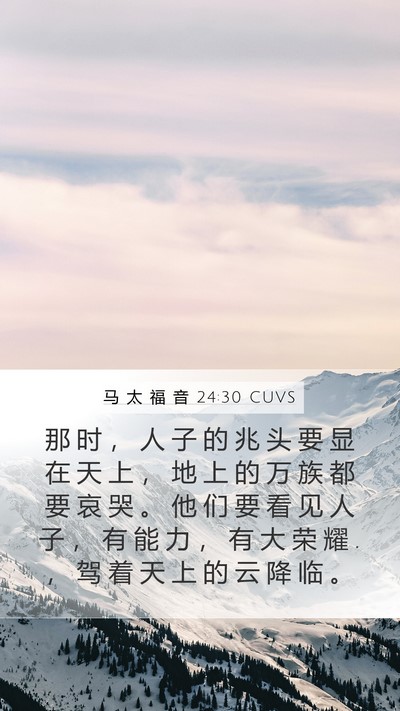 马 太 福 音 24:30 CUVS Bible Verse Image