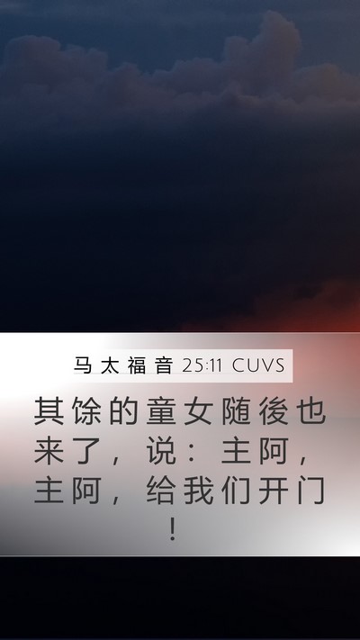 马 太 福 音 25:11 CUVS Bible Verse Image