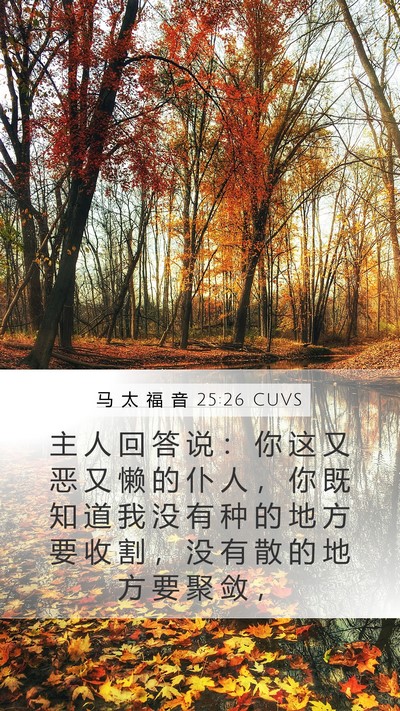 马 太 福 音 25:26 CUVS Bible Verse Image
