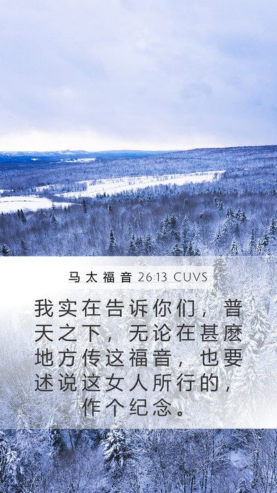 马 太 福 音 26:13 CUVS Bible Verse Image