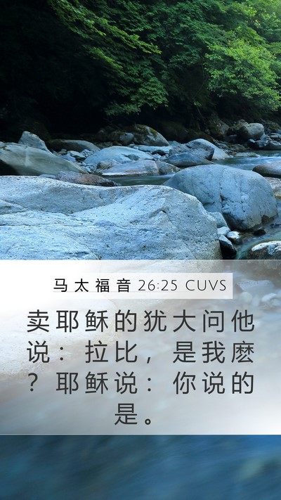 马 太 福 音 26:25 CUVS Bible Verse Image