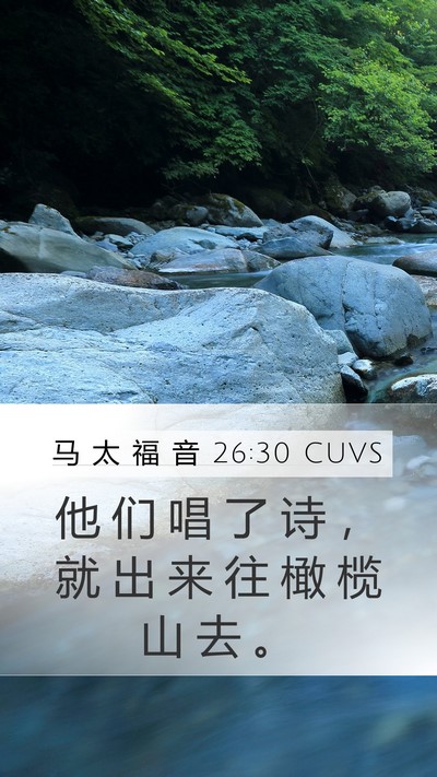 马 太 福 音 26:30 CUVS Bible Verse Image
