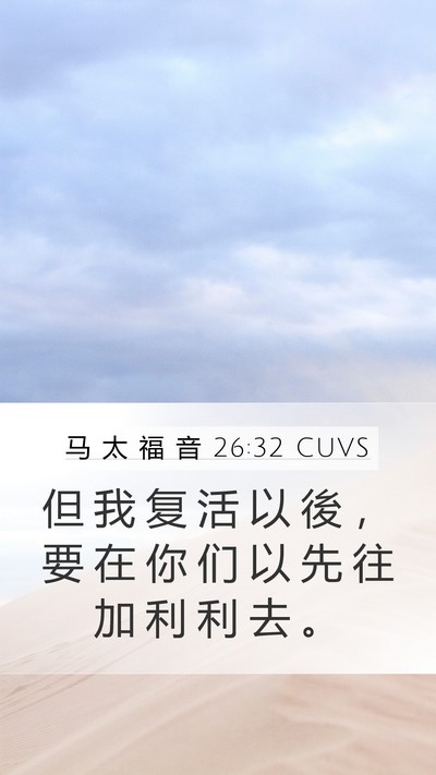 马 太 福 音 26:32 CUVS Mobile Phone Wallpaper - 但 我 复 活 以 後 ， 要 在 你 们 以 - Mobile Bible Verse Wallpaper