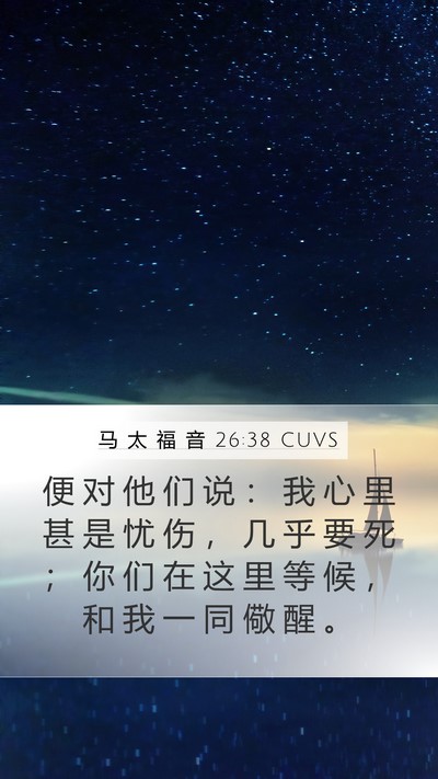 马 太 福 音 26:38 CUVS Bible Verse Image