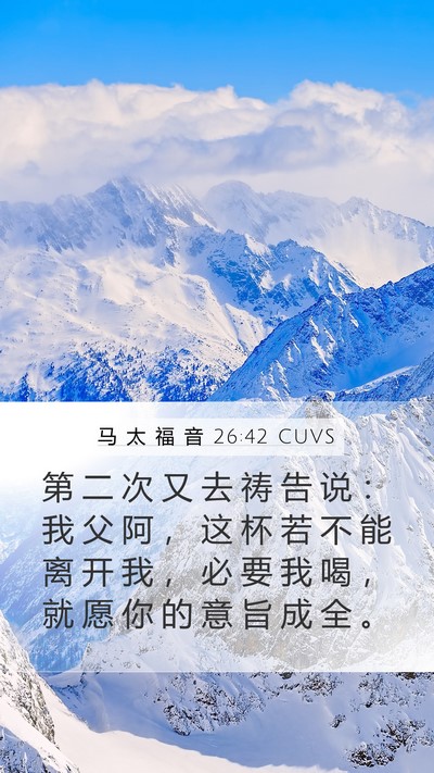 马 太 福 音 26:42 CUVS Bible Verse Image