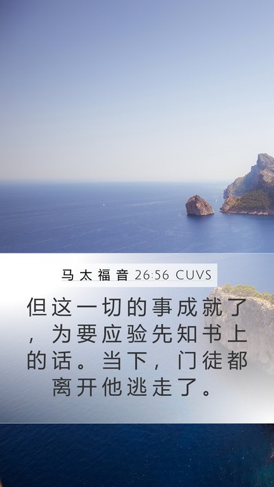 马 太 福 音 26:56 CUVS Mobile Phone Wallpaper - 但 这 一 切 的 事 成 就 了 ， 为 要 - Mobile Bible Verse Wallpaper