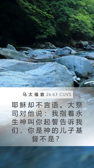 马 太 福 音 26:63 CUVS Bible Verse Image